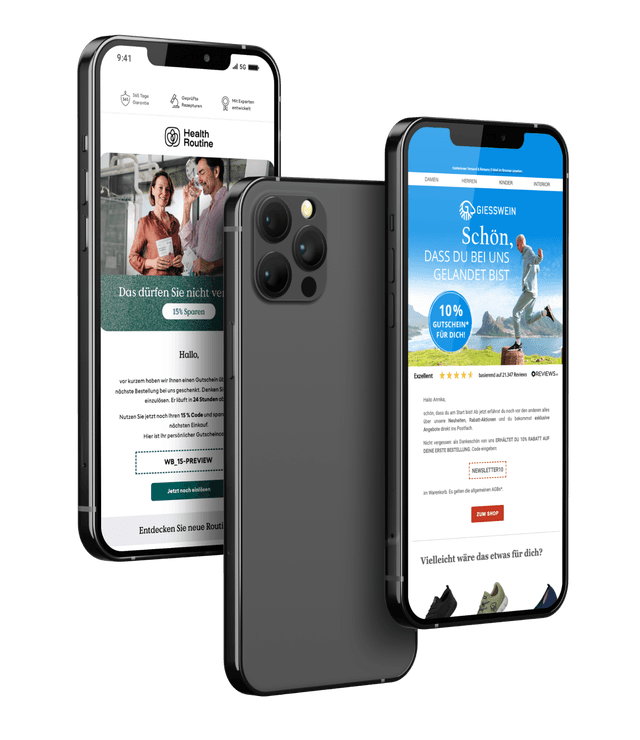 E-Mail Marketing Newsletter-Beispiele auf verschiedenen Geräten