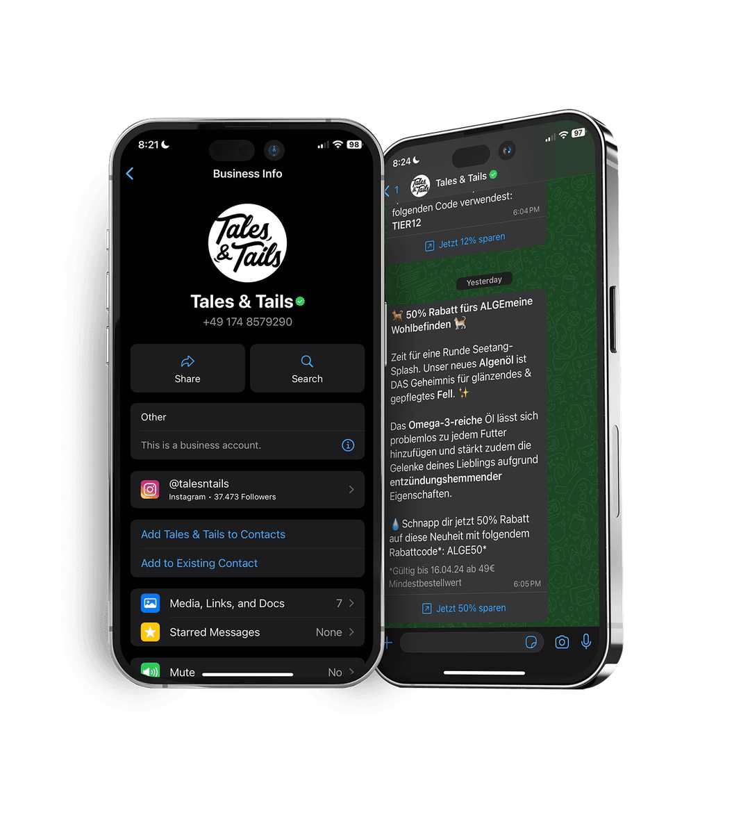 WhatsApp Marketing Kampagnen-Beispiele auf Smartphone