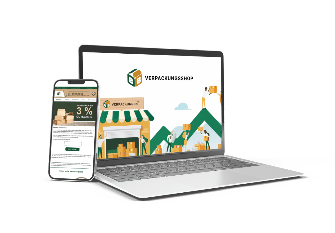 BB-Verpackungen E-Mail Marketing – Laptop und Handy Mockup