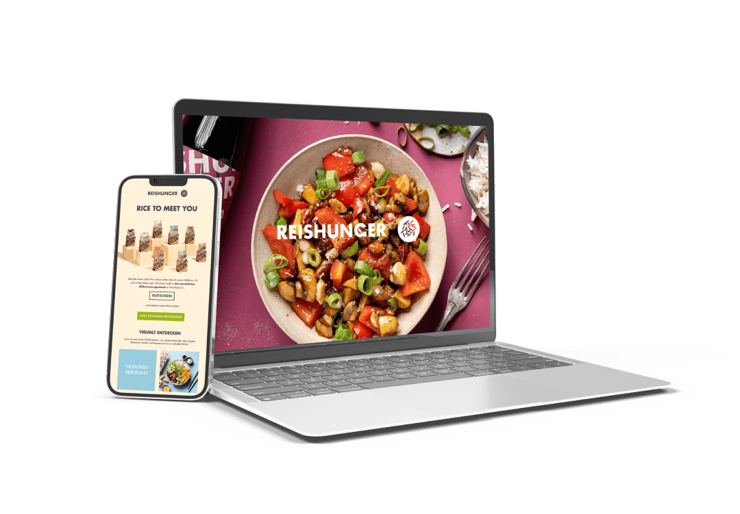 Reishunger E-Mail Marketing – Laptop und Handy Mockup