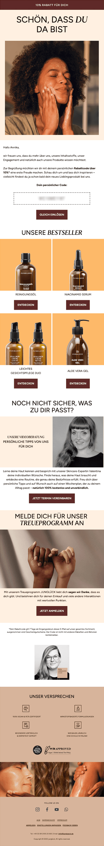 Junglück — Juhu, dein Rabatt-Code über 10% ist da!