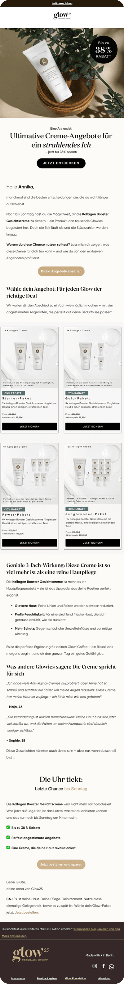 Glow25 — Creme-ABVERKAUF (bis 38% Rabatt)