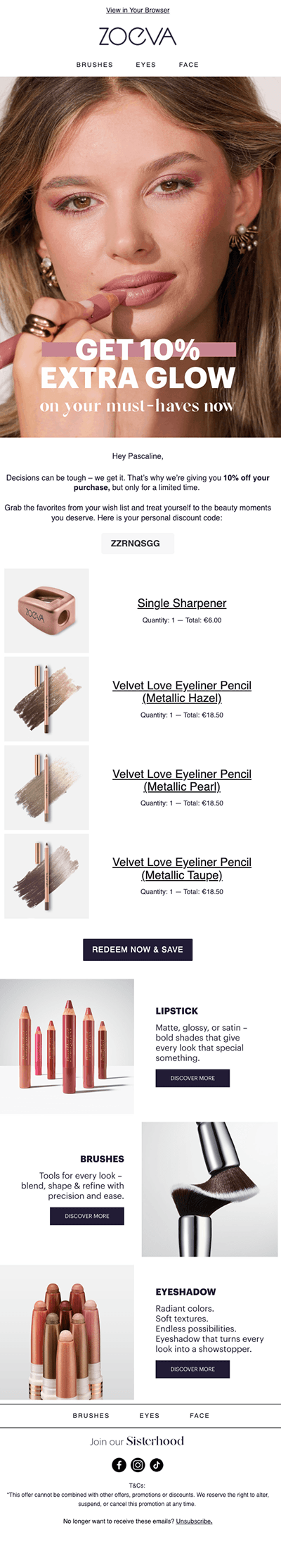 Zoeva — Can't decide? Get 10% off now