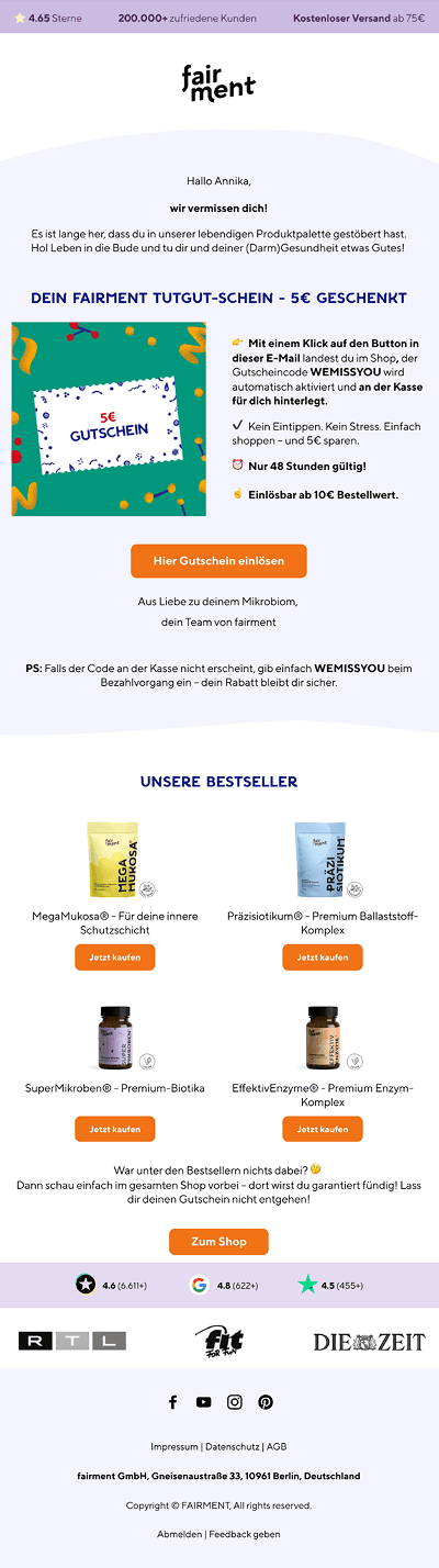 Fairment — 5€ Gutschein geschenkt!