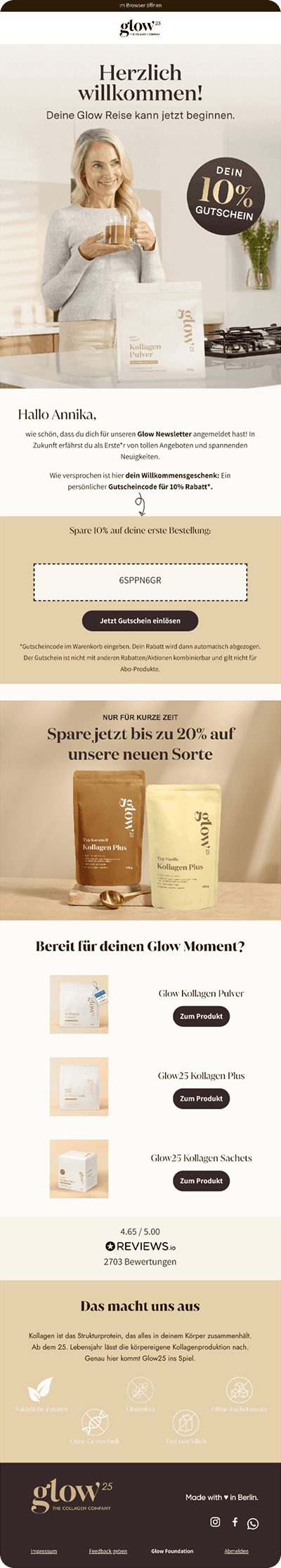 Glow25 — 💌 Dein Gutschein für 10% Rabatt!