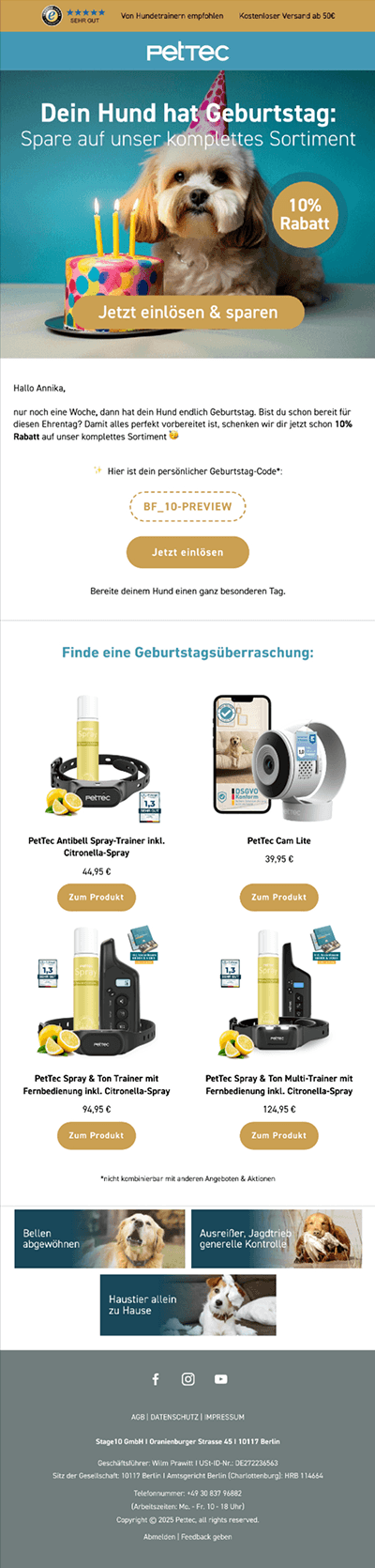 PetTec — 🤔 Wie zufrieden bist du mit PetTec, Annika?