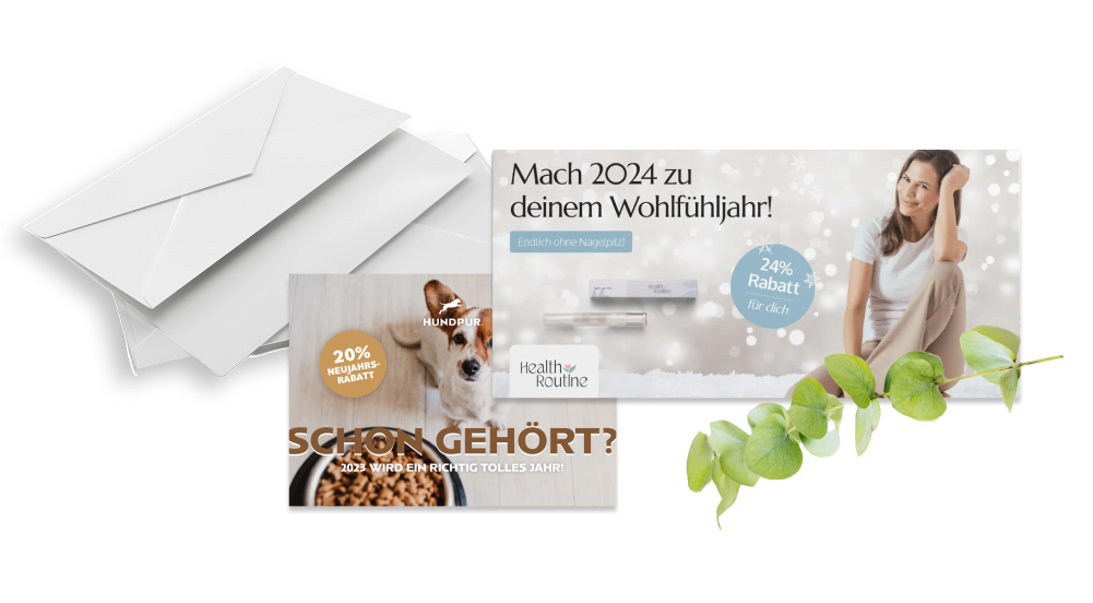 Sendout Visualisierung — Briefe und Postkarten