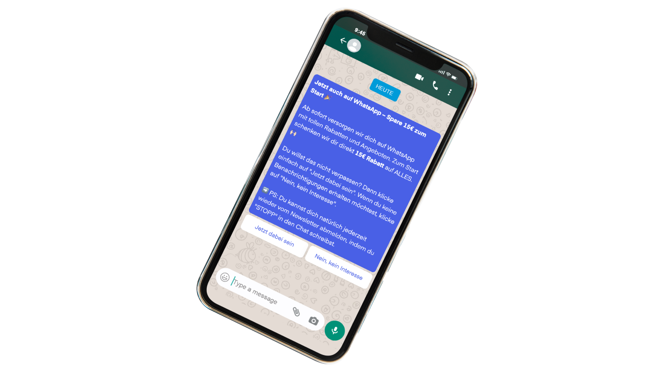 WhatsApp Marketing Nachricht auf Smartphone